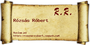 Rózsás Róbert névjegykártya