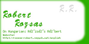 robert rozsas business card